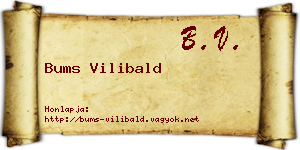 Bums Vilibald névjegykártya